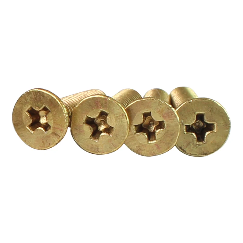 50-100 PCS Brass Copper Cross Recessed Flat Head Screw M2 M2.5 M3 Countersunk Head Phillips Screws For Electronics