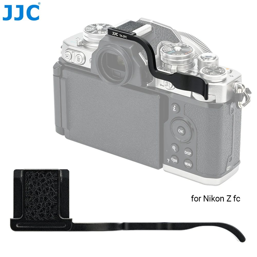 JJC Thumbs Up Grip for Nikon Z fc Solid Metal Hand Grip Holder Retro Microfiber Leather Hot Shoe Cap for Zfc Camera Accessories