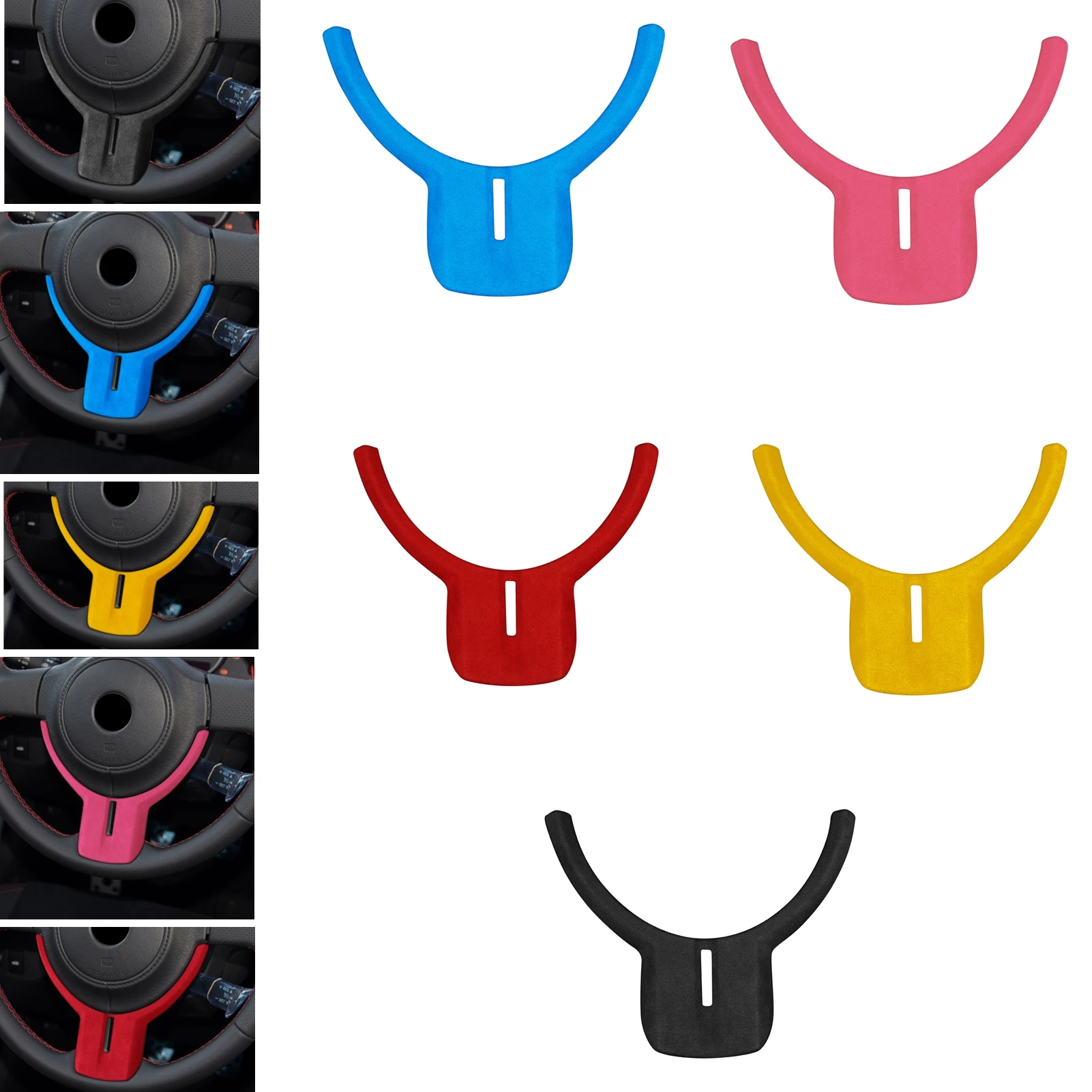 

Car Steering Wheel Panel Cover Suede Leather Trim Decorative For Subaru BRZ Toyota 86 GT GT86 SCION FR-S 2012-2020 Coupe 2-Door