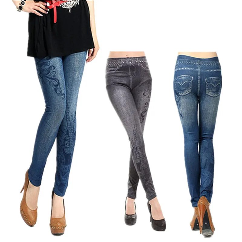 DOIAESKV Comfortable Skinny Pants Denim Leggings Women Fashion Sexy Women Jean Skinny Leggings Stretchy Slim Leggings