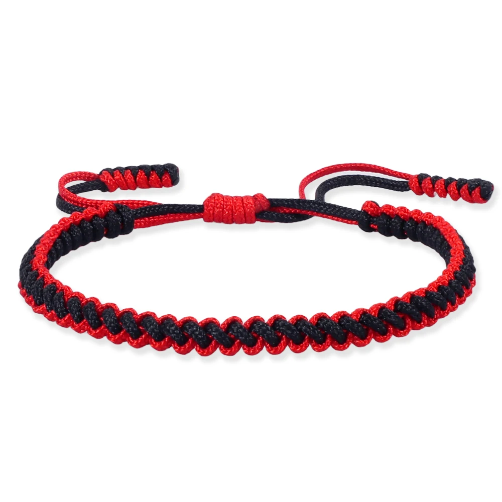 Prayer Women Men Bracelet Black Red Thread Woven Knots Lucky Rope Bracelets & Bangles Handmade Wrap Wristband Friendship Jewelry