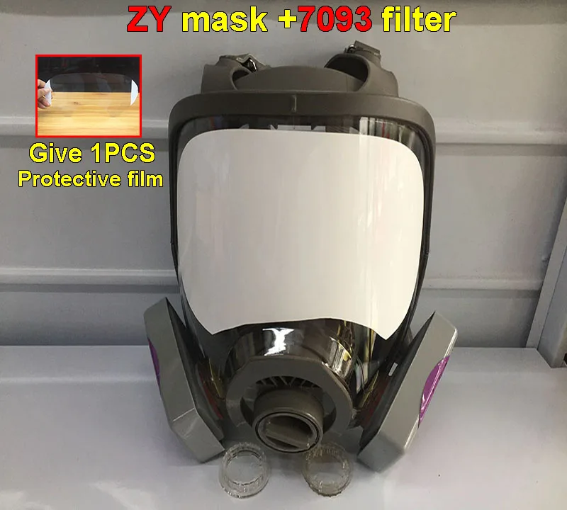 

1PCS ZY 6800 mask + 2PCS 7093 filter high quality Super clear Full mask For dust smoke welding Respirator gas mask