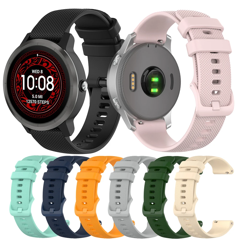 18 20 22มม.ซิลิโคนสายรัดข้อมือสำหรับ Garmin Venu 2 2S Sq Vivoactive 3เพลง4 4S นาฬิกาสายรัดข้อมือสำหรับ Forerunner 245 645