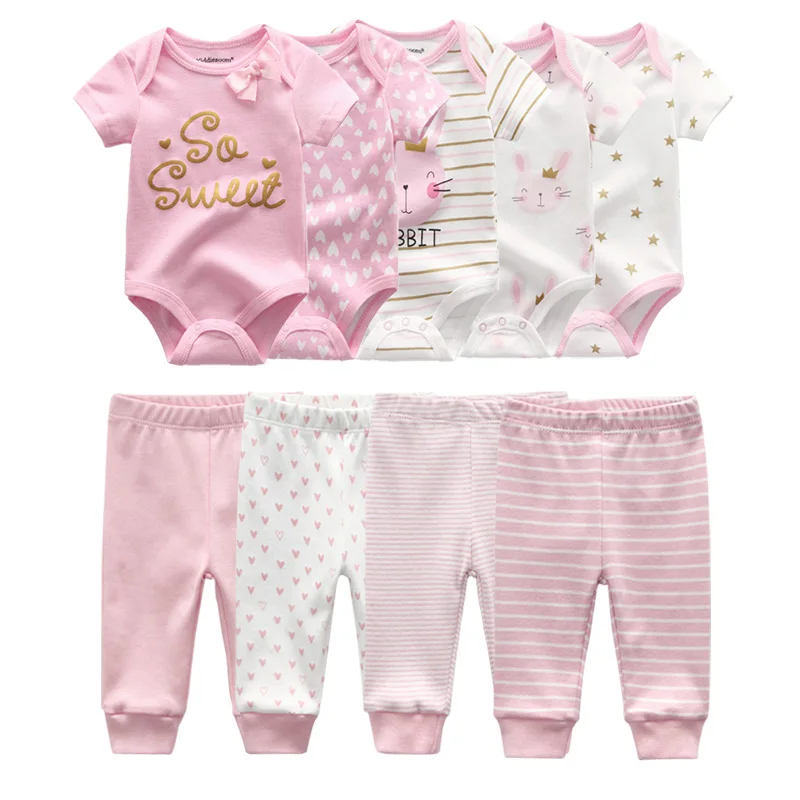 2022 Solid Bodysuits+Pants Baby Boy Clothes Clothing Sets 0-12M Baby Girl Clothes Unisex Newborn Girls Baby Cotton Roupa de bebe