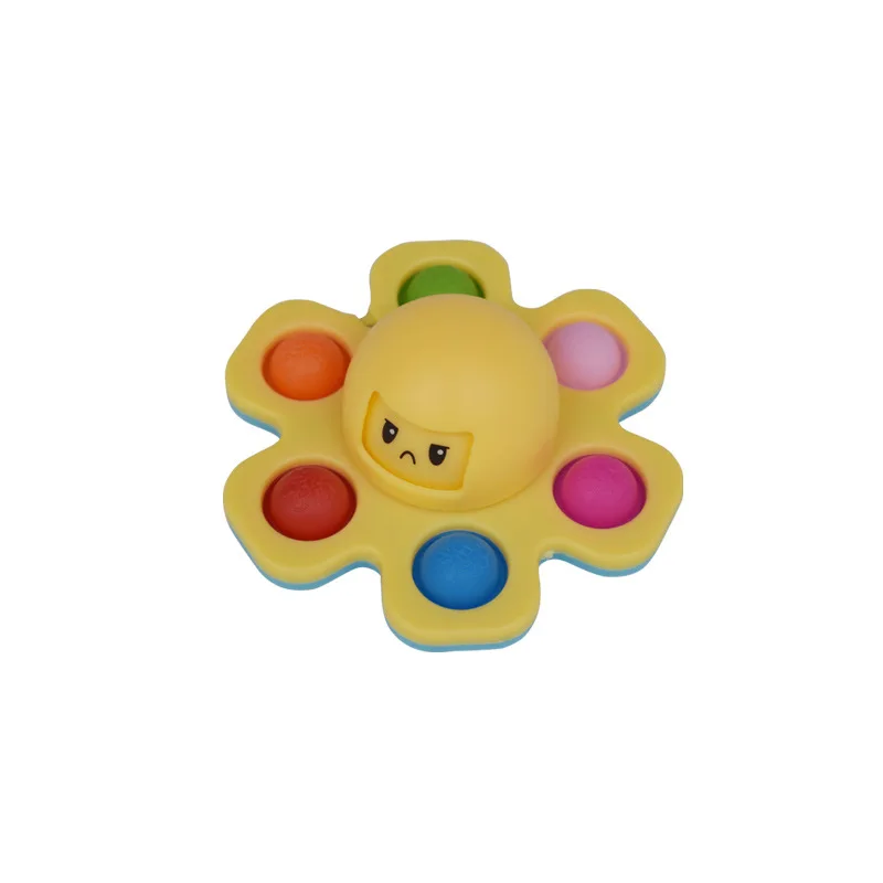 Anti Stress Push Bubble Fidget Spinner Face-Changing Sensory Toy Push popetes Spiner Stress Relief Fidget Toys For Kids Adult