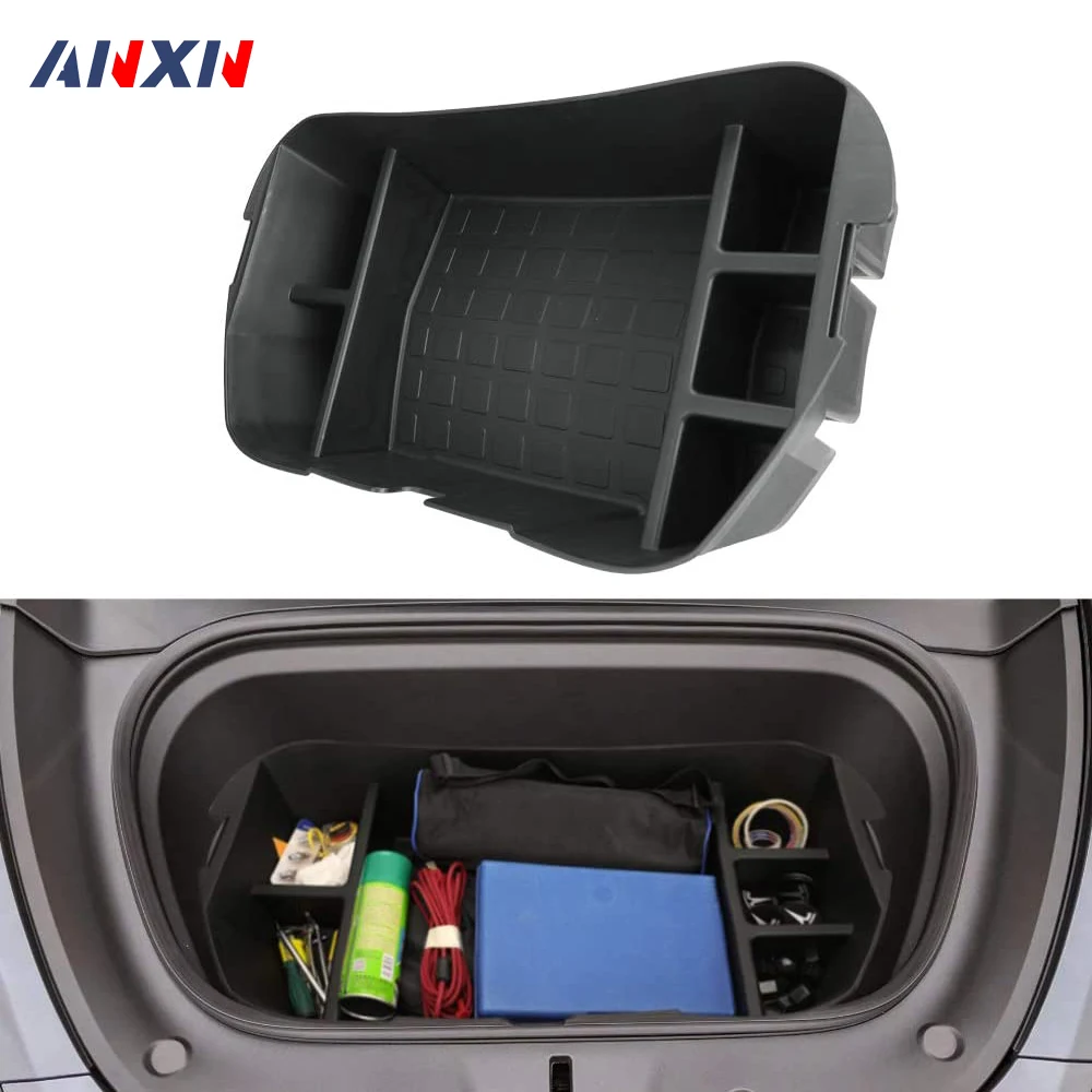 For Tesla Model 3 Model Y 2021 2022 Front Trunk Organizer Tray Mat ABS Storage Box Portable Trunk Organizer Case Accessories