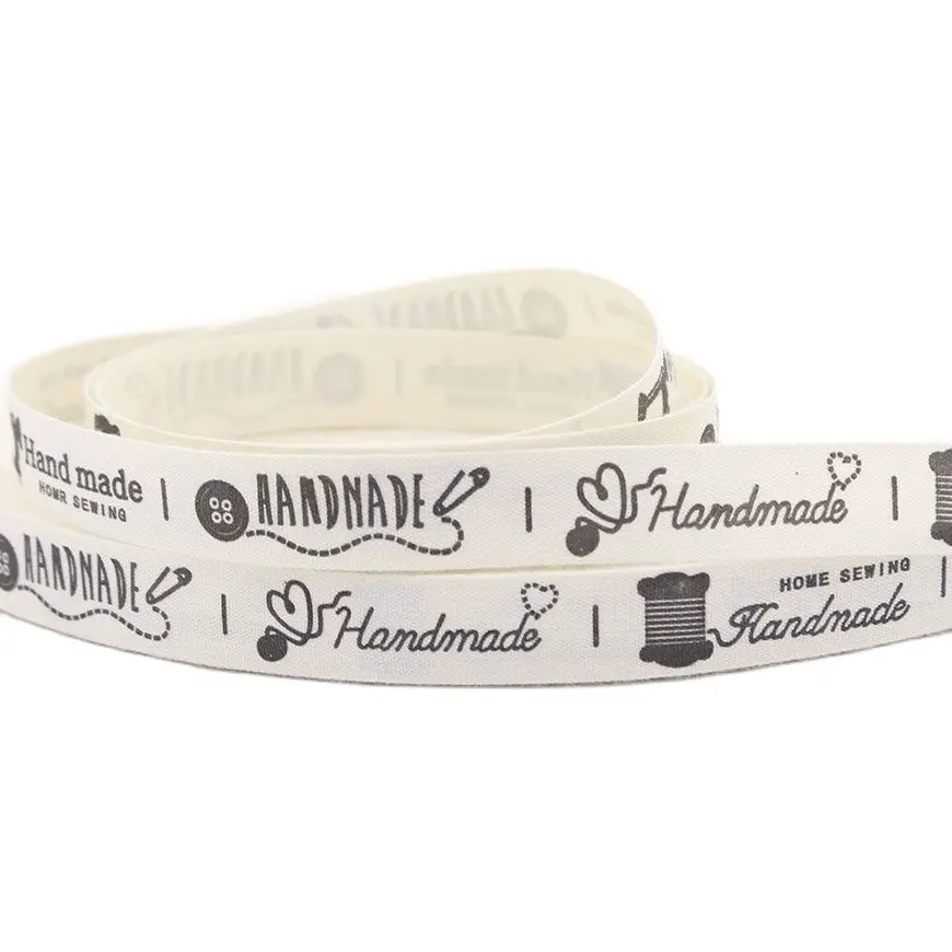 

15mm Sew Series Cotton Webbing Handmade Decorative Label Printed Grosgrain Webbing Ribbons For DIY Scrapbooking Sewing Wrapping