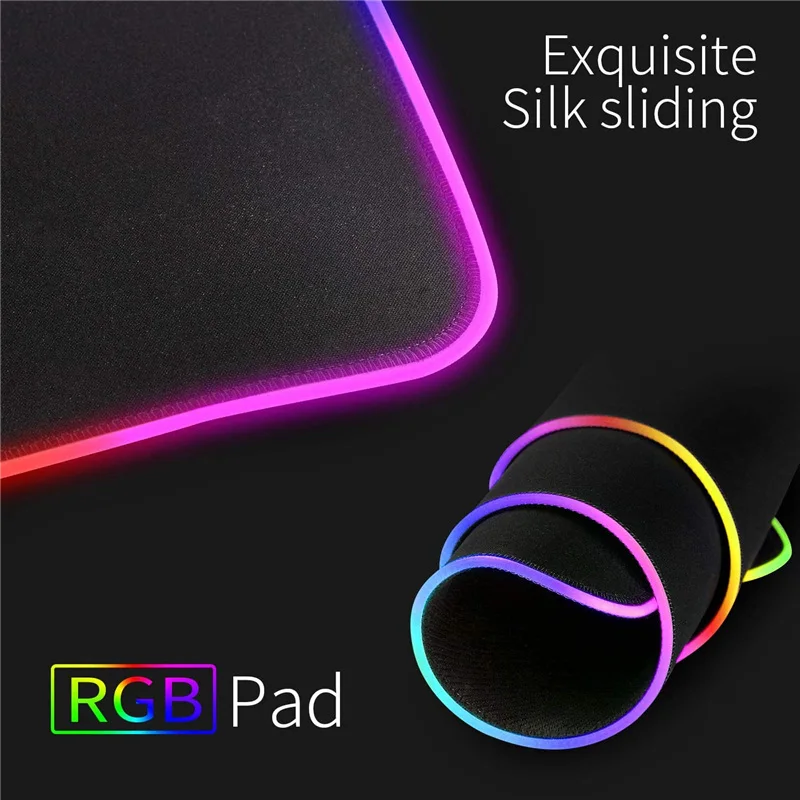 RGB Gaming Mouse Pad Large Size Colorful Luminous for PC Computer Desktop 7 Colors LED Light Desk Mat Gaming Keyboard Pad