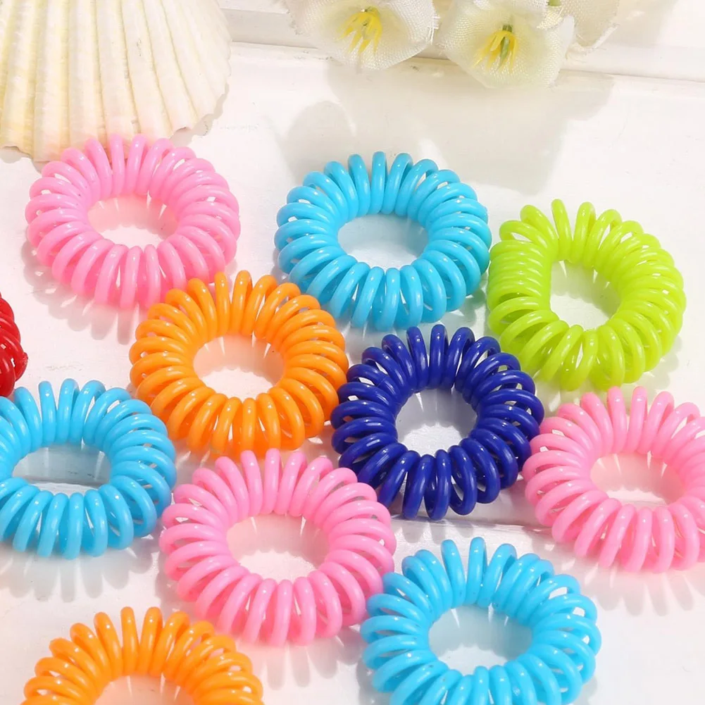 Multicolor Telephone Wire Hair Ties Spiral Slinky Hair Head Elastic Bands Hair Scrunchies Ponytail For Women Girls 10pcs