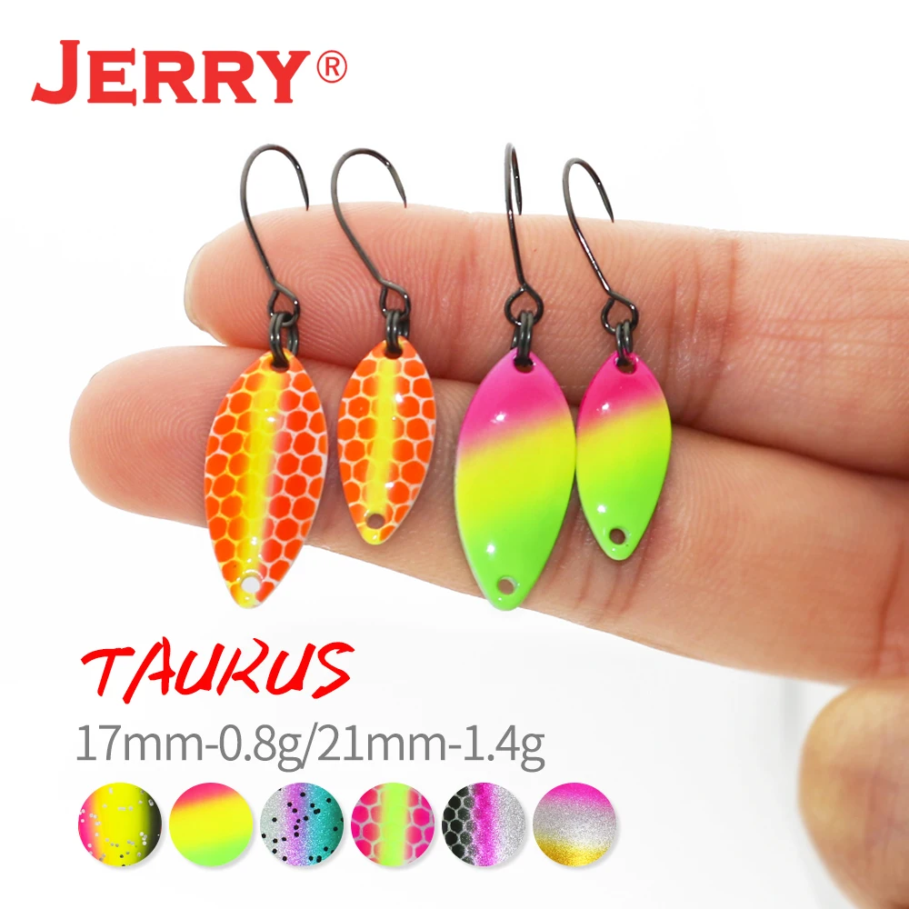 Jerry Taurus Area Trout Spinning Spoon Single Hook Fishing Lure 0.8g 1.4g Artificial Wobbler Perch Bass Baits