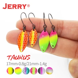 Jerry Taurus-señuelo de pesca giratorio para trucha, anzuelo único, 0,8g, 1,4g, Wobbler Artificial, perca, cebo para lubina