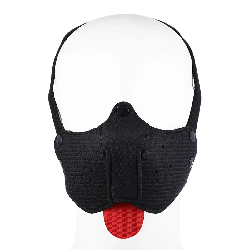 Puppy Play Neoprene Half Face Muzzle BDSM Gay Toys for Men Fetish Dog Slave Sex Restraint Mask with Tongue Erotic Accessories