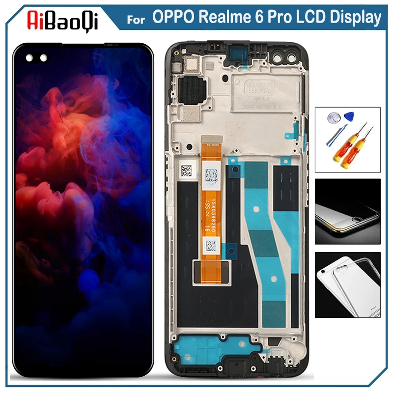 

Original For OPPO Realme 6 Pro RMX2061 LCD Display Screen Touch Digitizer Assembly For OPPO Realme 6Pro RMX2063 With Frame