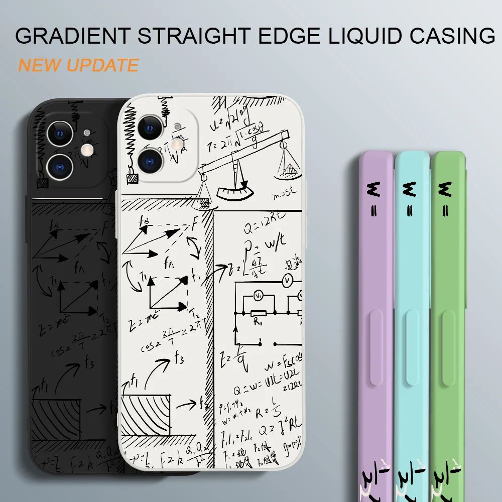 Soft Case For Vivo X60 Pro 5G X50 Pro Classic Useful Mathematical Formula Edge Pattern Silicone Full Camera Protect Case Cover