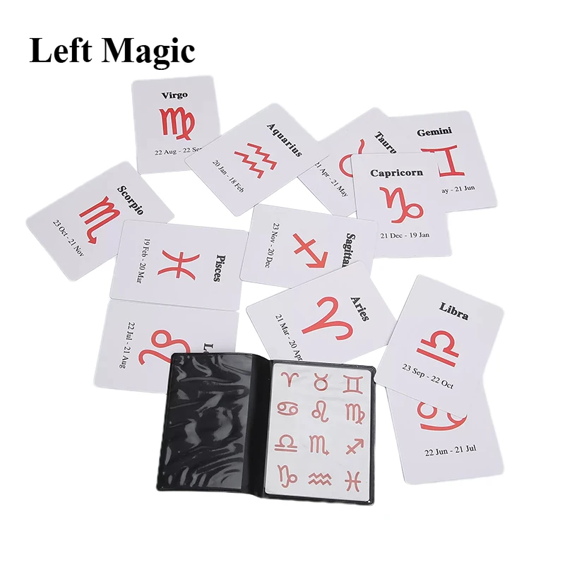 12 Constellation Prophecy Cards Magic Tricks Close Up Street Card Props Mentalism Illusion Comedy Puzzle Gimmick Accessories Toy