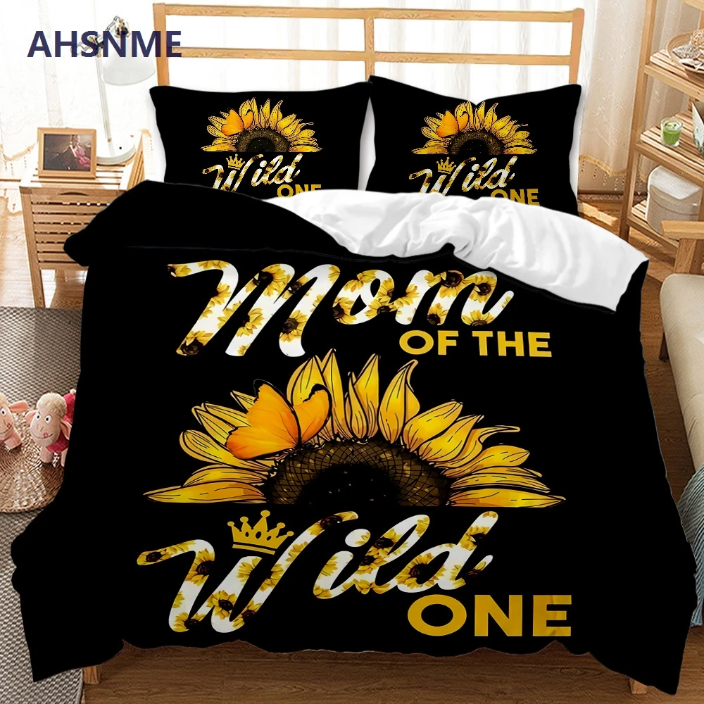 AHSNME Plant Landscape Sunflower Bedding Set Print Quilt Cover for King Queen Size Market can be customized pattern bedding