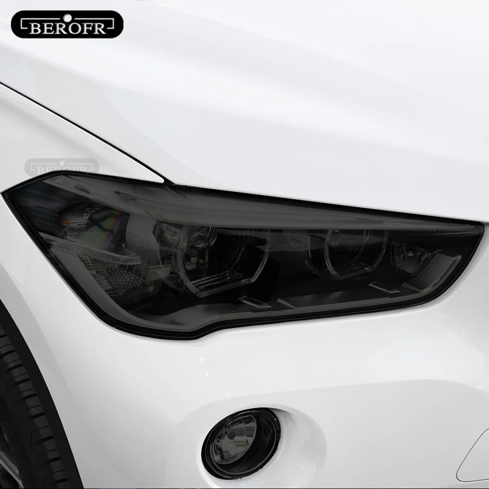 2 Pcs Car Headlight Tint Black Protective Film Vinyl Protection Transparent TPU Sticker For BMW X1 F48 2015-On 2020 Accessories