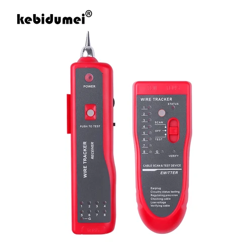 Kebidumei-probador de Cable de red LAN Ethernet, RJ11, RJ45, Cat5, Cat6, rastreador de cables telefónicos, Detector de tóner, buscador de línea