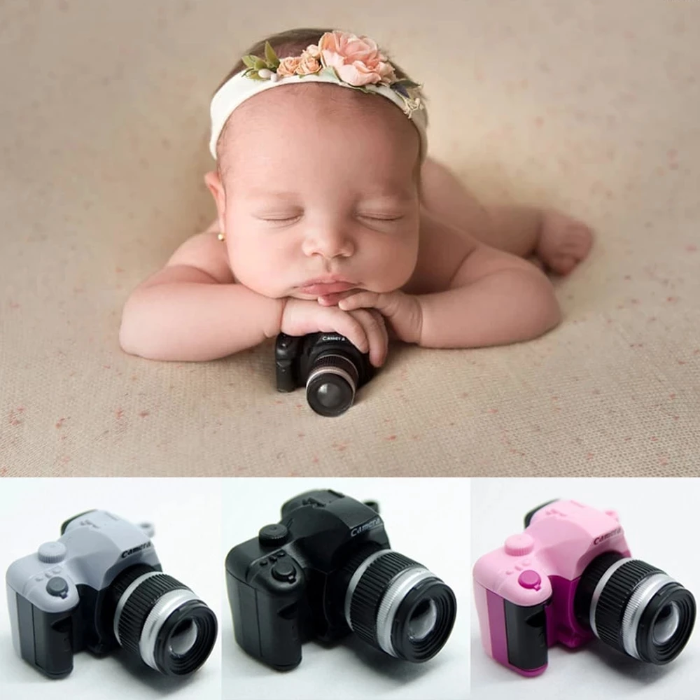 2021 Newborn Photography Props Boys Mini Vintage Camera Computer Resin Toy Baby Photographer Studio Shooting Accessories Store