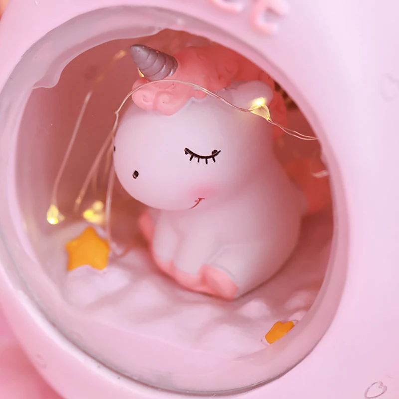 LED Resin Cartoon Night Light Unicorn Play Heart Cat Bedside Lamp Home Bedroom Decoration Lamp Children Birthday Christmas Gift