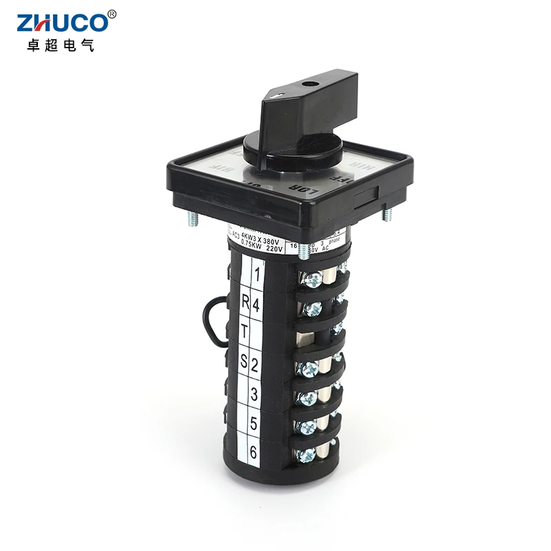 ZHUCO C178-7 2#  8 Positions 7 Poles Electrical Changeover Selector Universal Rotary Silver Contact Cam Switch