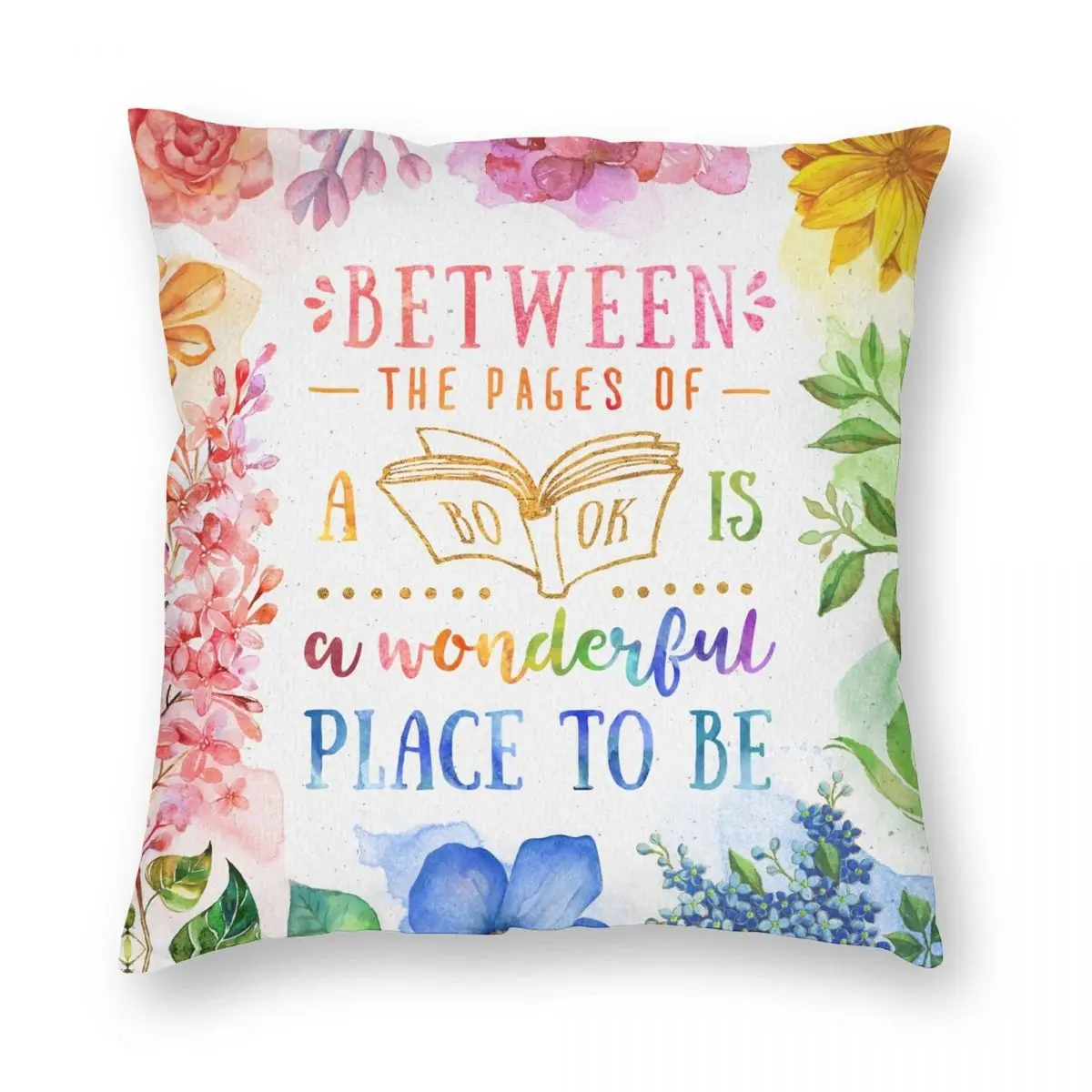 Between The Pages Pillowcase Polyester Linen Velvet Printed Zip Decor Throw Pillow Case Home Cushion Cover