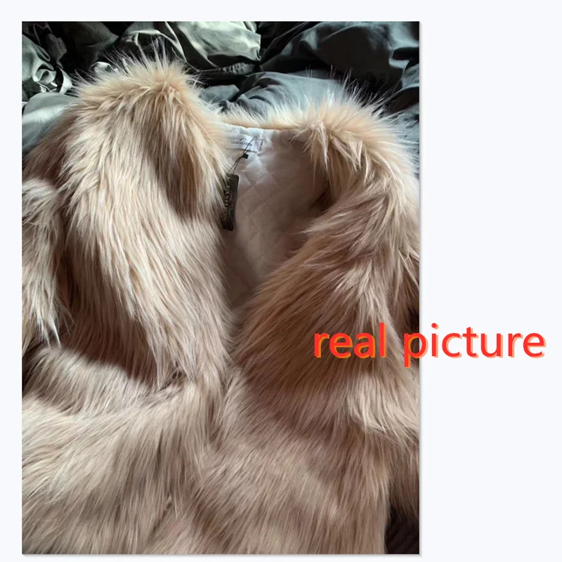 Winter Women High Quality Faux Mink Fur Coat Luxury Long Black Loose Hooded Fluffy Overcoat Thick Warm Female Plush Outwear New