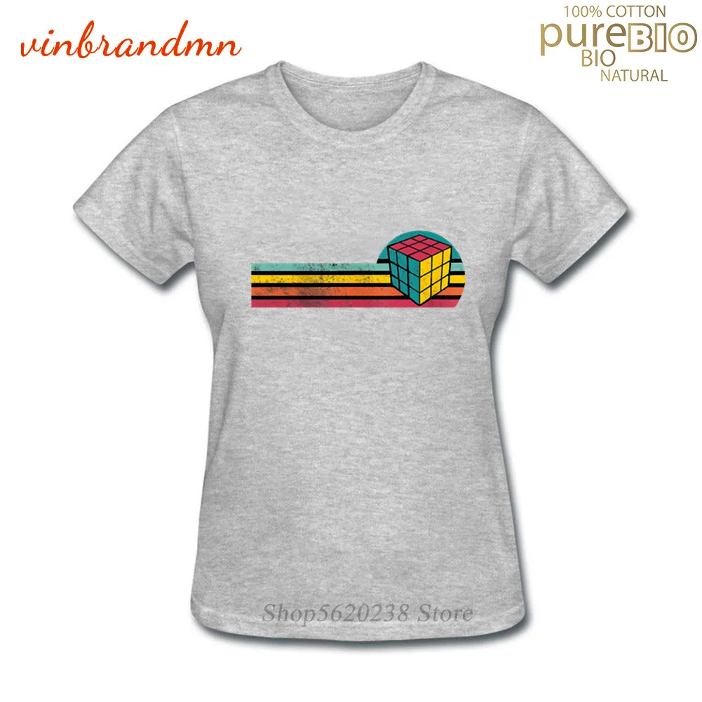 Vintage Style Rubix Magic Cube T shirt Best Gift for Teenage women Retro Magic Square T-shirt Summer Female Apparel Tee Tops