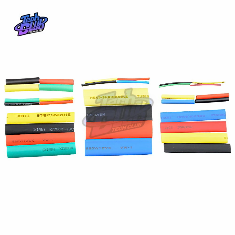 127/328/530Pcs Heat Shrink Tube Wire Cable Assorted Polyolefin Heat Shrink Tubing 2:1 Halogen-Free Tube Cable Sleeves Wrap Wire