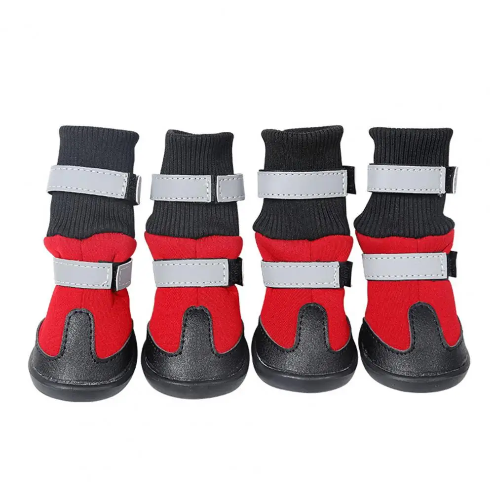 4 Pcs/Set Pet Winter Autumn High Tops Snow Boots Martin Casual Warm Slip-Resistant Rain Shoes For Small Medium Dog Boots Pet