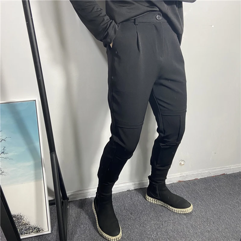 

Autumn And Winter Men's Trousers Small Leg Slim Fit Casual Pants Thickened Simple Elastic Korean Slim Fit Pants Casual Men's