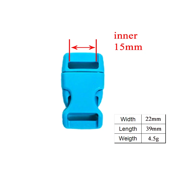 1pc Plastic side release curved 15mm buckles durable plated 20mm dog collar paracord DIY 25mm accessories 17 colours