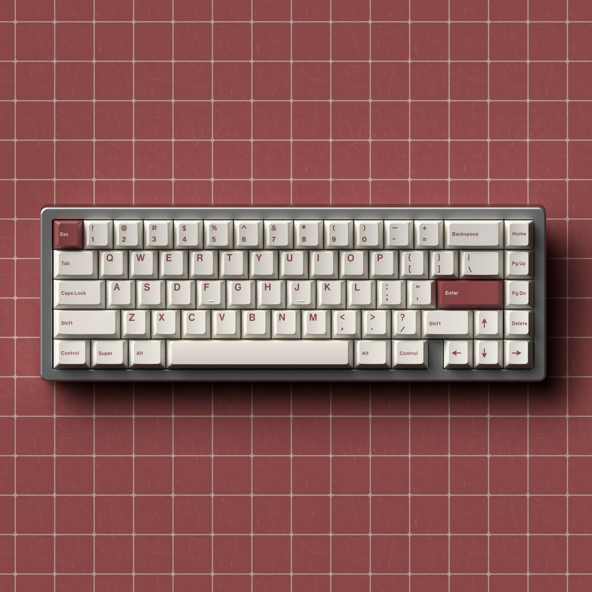 

JKDK-Red and White ROW Keycap, Cherry Profile, PBT Dye Subbed Key Caps for Mechanical Keyboard with MX Switch