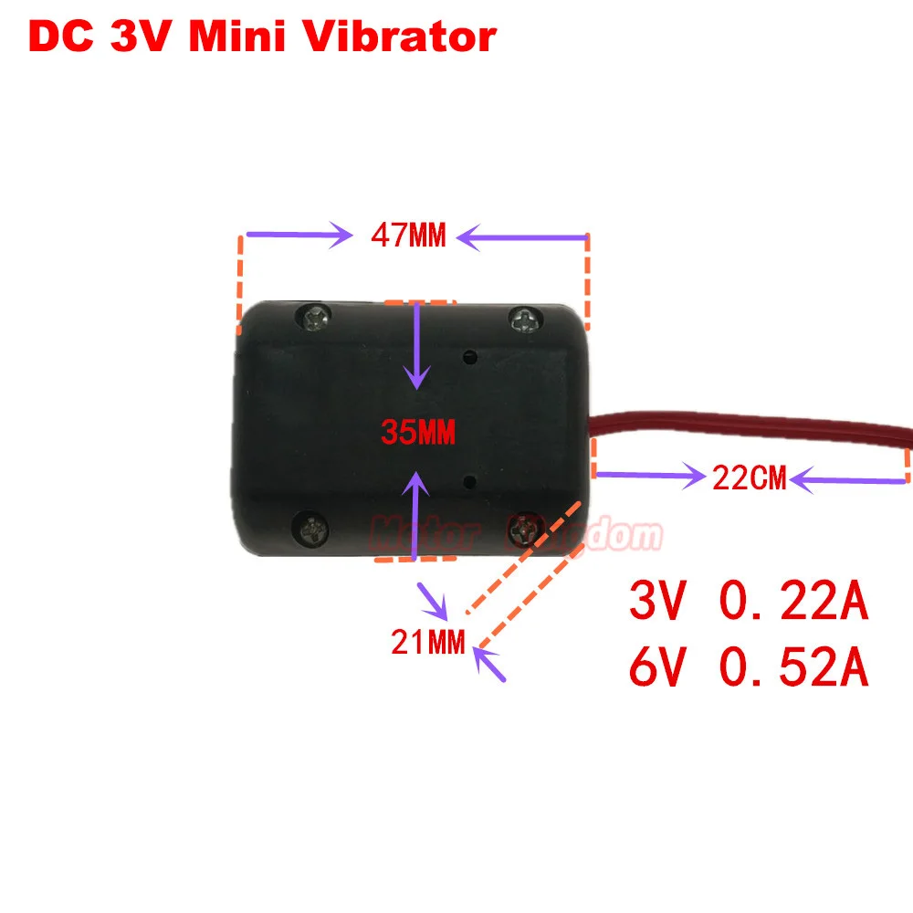 35mm*47mm DC 3V-5V Micro Vibrator Electric Vibration Motor Black Case Cover Plastic Housing for Massage Cushion