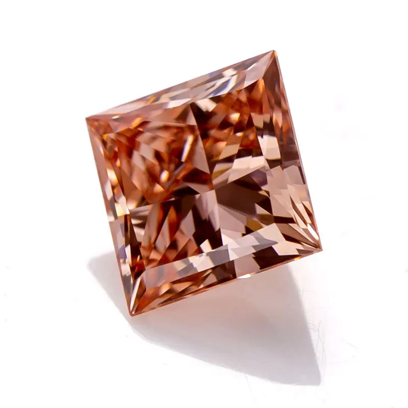 

Fashion Vivid Pink VVS1 Top Quality Princess Cut Loose Moissanite Gemstone For Fine Jewelry Loose Princess Moissanite