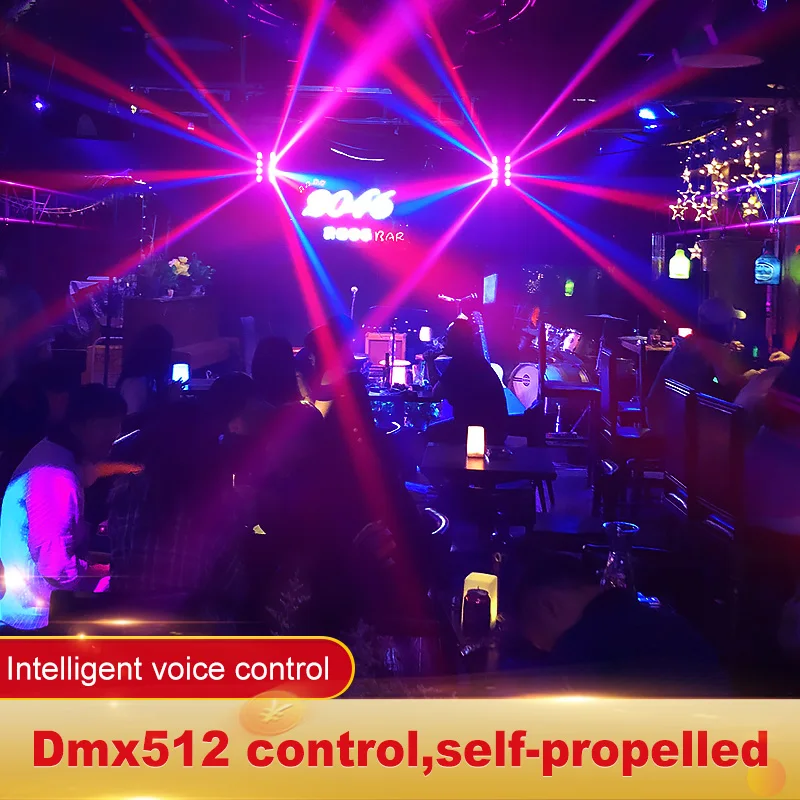 Professional DJ Light 8 Eyes Moving Head Spider Light RBG Laser Stage Effect Beam Laser 8*10w For Party Show Christmas