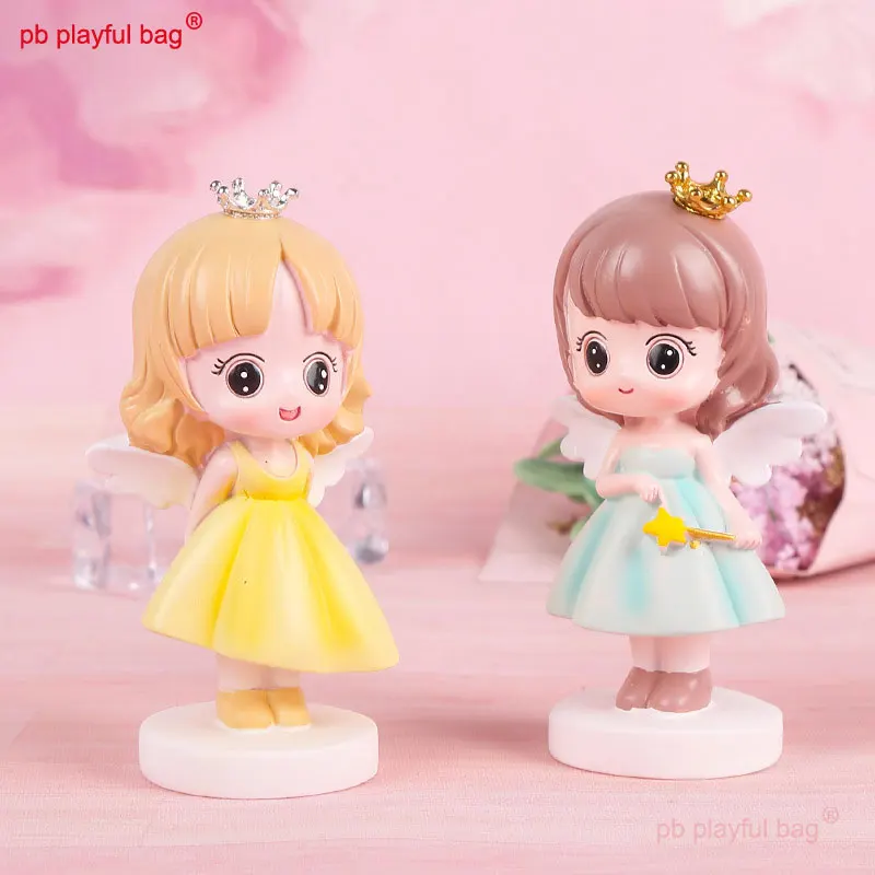 PB Playful Bag Good night angel lovely girl heart small gift desktop decoration baking resin decoration crafts toy HG199