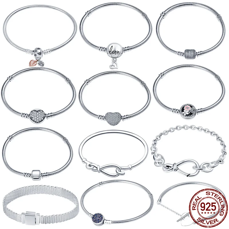 

CodeMonkey Hot Sale Classic Series 100% 925 Sterling Silver Heart Bracelet Fit Original Beads Charms DIY Jewelry Gift For Women