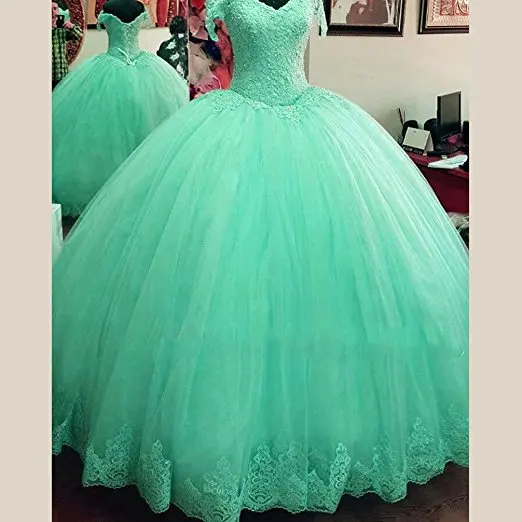 Ball Gown Quinceanera Dresses Charming Appliques Corset Full-Length Womens Sweet 16 Debutante Gowns Hot Sale 2021