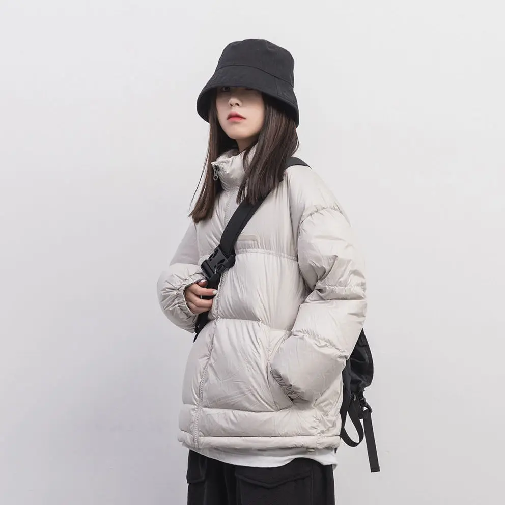 Women Parkas Winter Clothes Zipper Solid Full Casual Unisex Down Jackets Plus Size Winter Coat Couple Simple