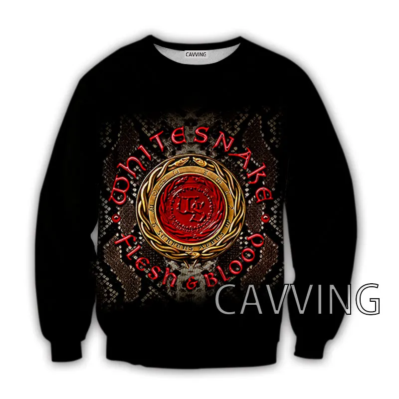 CAVVING 3D Printed WHITESNAKE Band Crewneck Sweatshirts Harajuku Styles Tops Long Sleeve Sweatshirts for Men/women