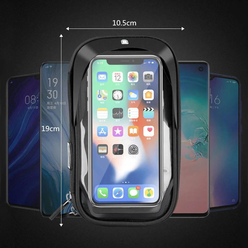 Waterproof Bike Bicycle Phone Mount Bag Case Motorcycle Handlebar Phone Holder Stand for 4.5-6.4 Inch Mobile Cell Phones