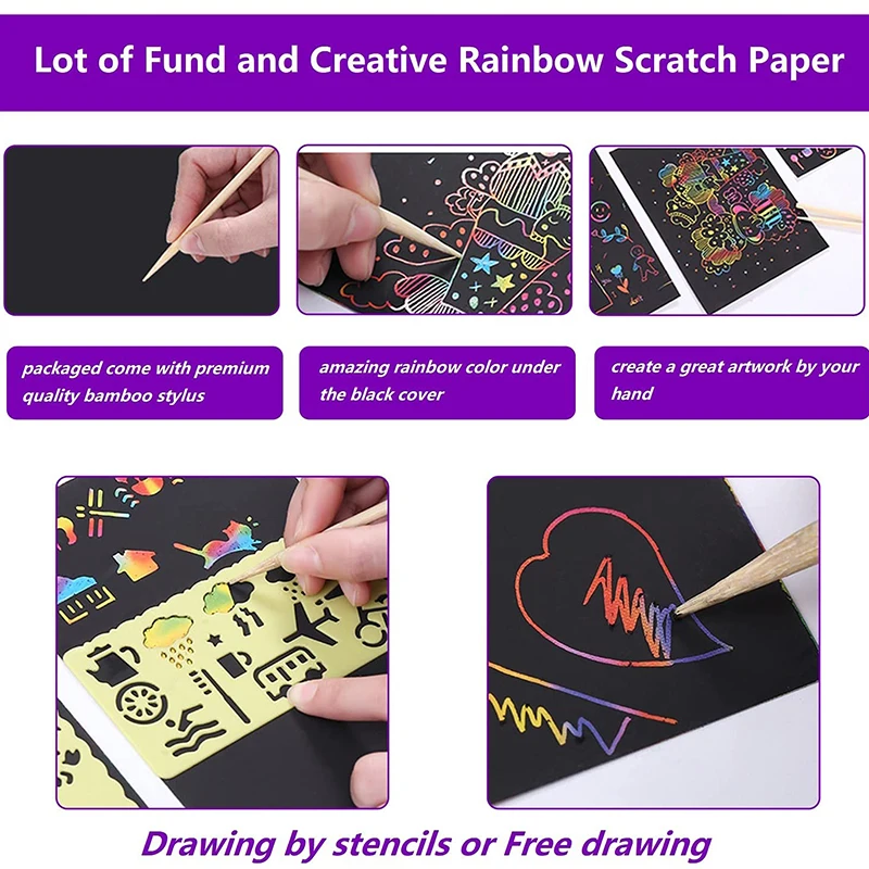 Scratch Rainbow Papers Classic Gear Spirograph Drawing Set Animal Geometric Painting Stencils Rulers Kids Art Carft Toys