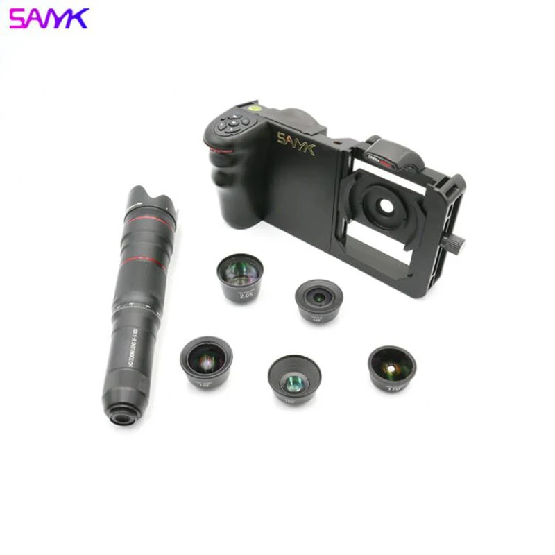 Подвесной стабилизатор SANYK для сотового телефона, наборы для видеосъемки, набор объективов для телефона, удаленное управление, клетка для смартфона, микрофон, светильник, IOS, Android