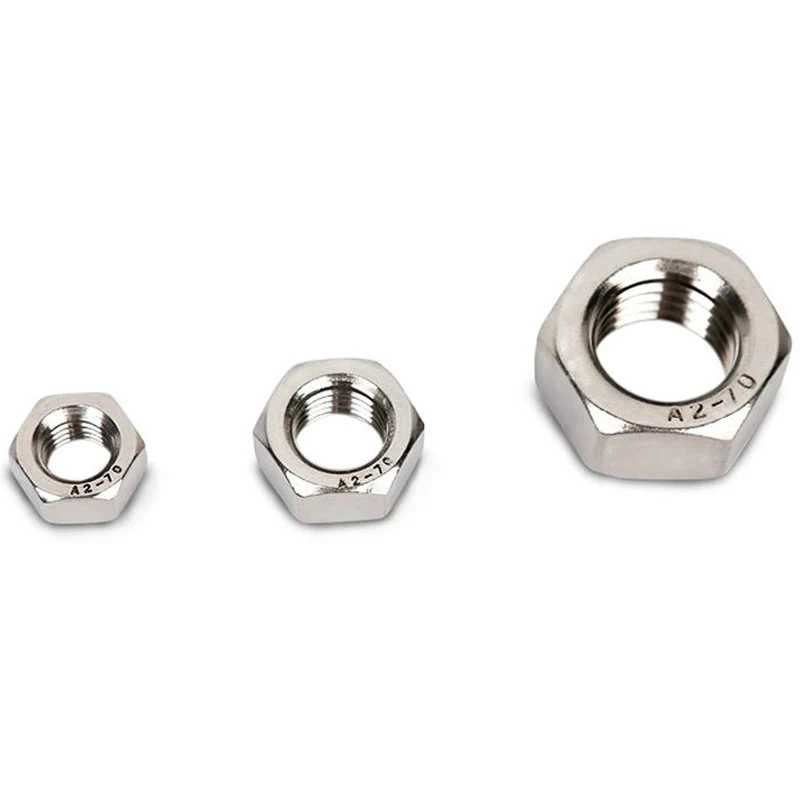 2 PCS  M14X 1 Pitch Stainless Steel  Nut #Silvery
