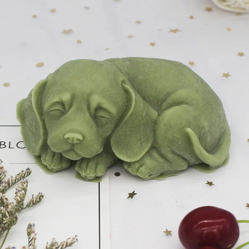 

3D Sleep Dog Chocolate Silicone Mold Fondant Cake Cooking Baking Mould Cake Decorating Tools Aroma Plaster DIY Crafts