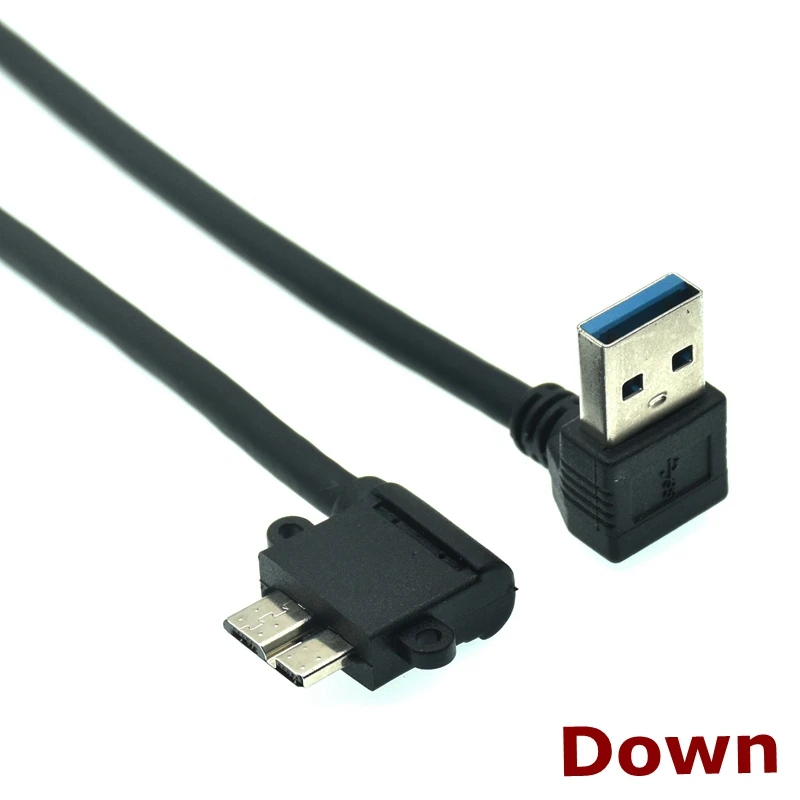 90 Degree USB3.0 Data Charging Cable A Male to Micro B Male Cable USB 3.0 Adapter Right Up Down Left angled For HDD Case 0.25M