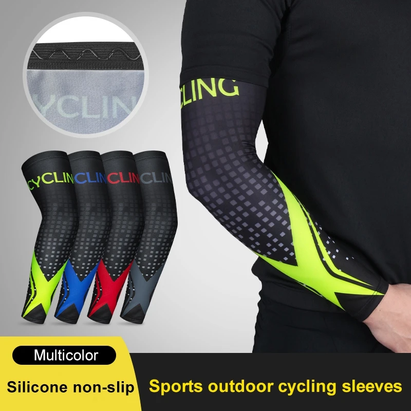 Summer Polyester Arm Sleeve Moisture Wicking Breathable Smooth Sun Uv Protection Cover Outdoor Cycling Sportswear