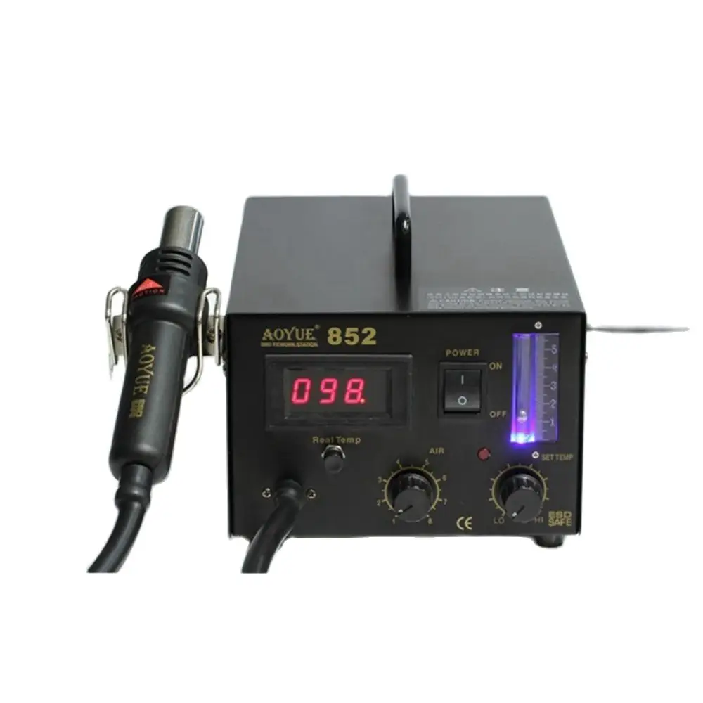 AOYUE Int 852 Soldering Station Digital Display Rework Station Repairing System Hot Air Soldering Station Adjustable Temperature