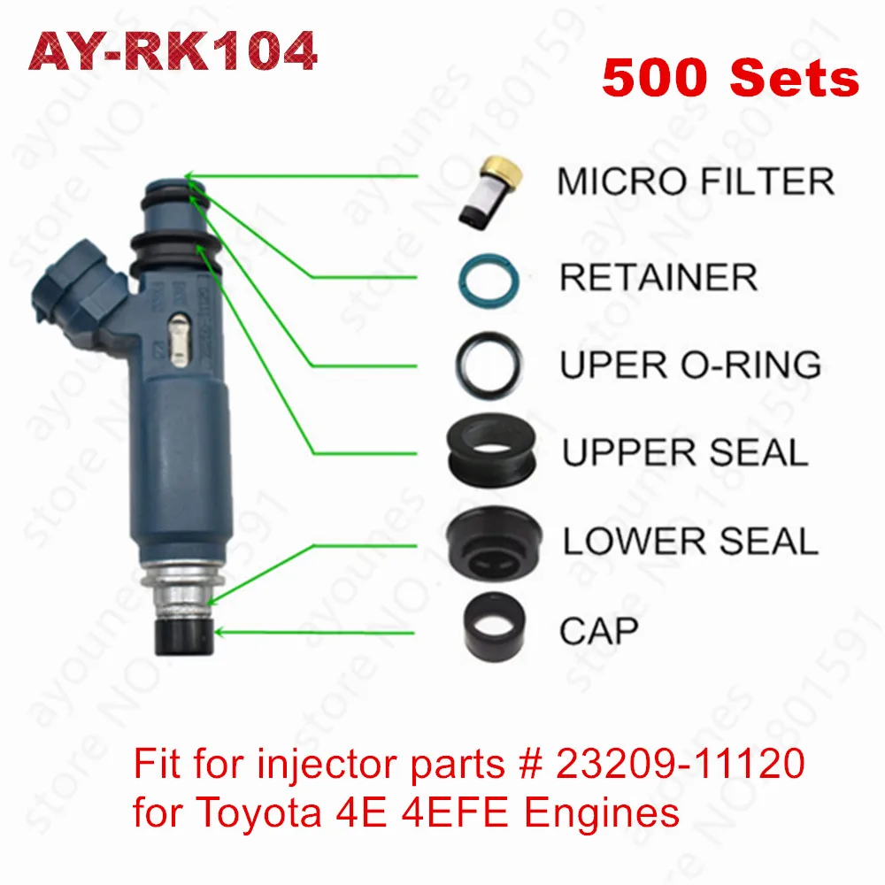 Fuel Injector Repair Kit for Toyota 4E 4EFE Engines OEM 23250-11120 2325011120(AY-RK104)